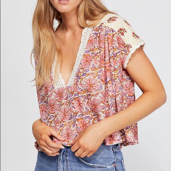 Free People Tops - NWT Free People Leilani floral crop top XS